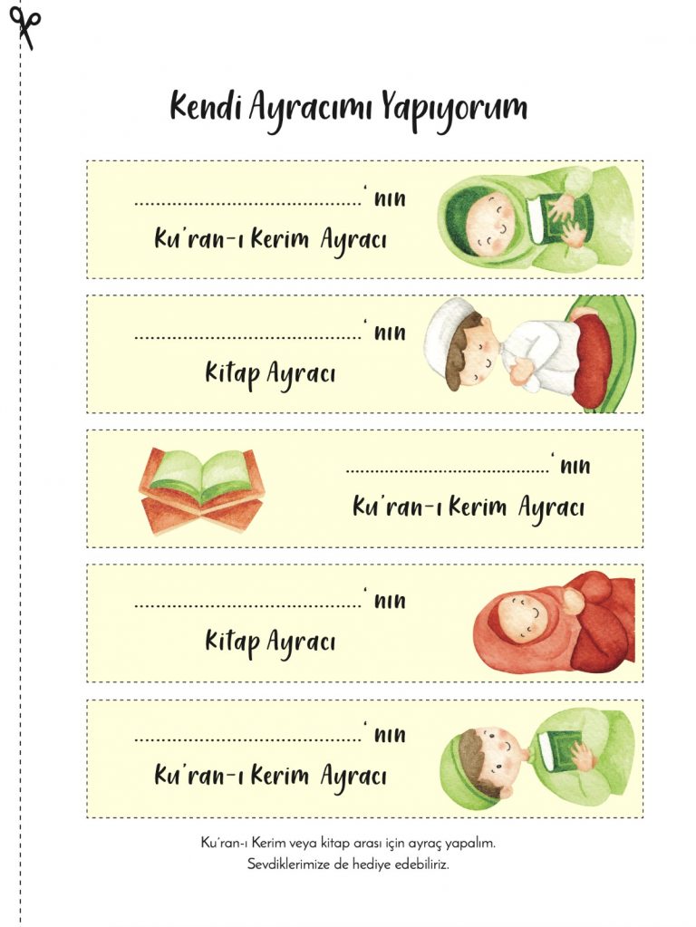 Ramazan Ayı Kitap Ayracı yapımı ücretsiz aktivite