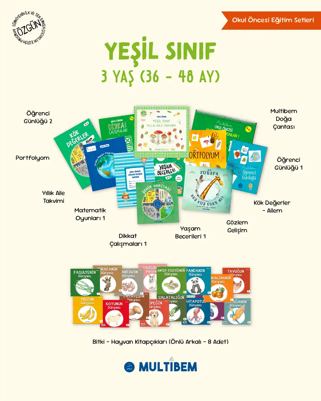 Yeşil Sınıf 3 Yaş Anaokulu Eğitim Seti