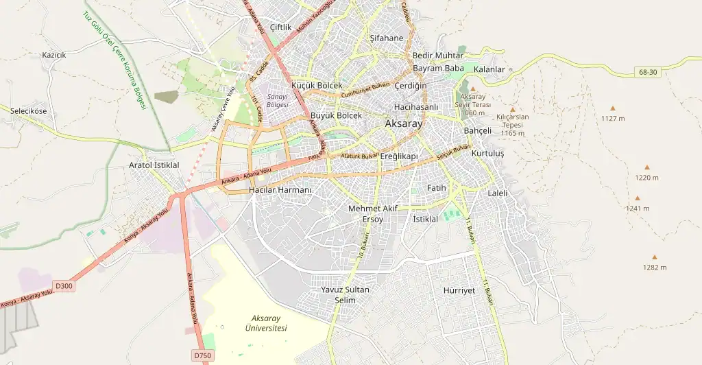 Aksaray şehir haritası