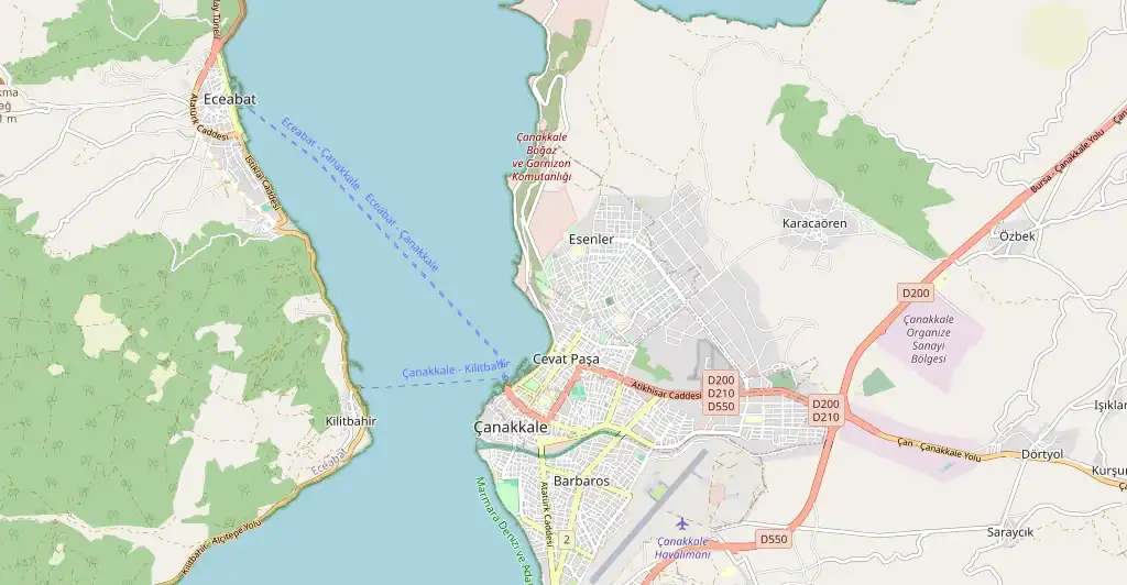 Çanakkale şehir haritası