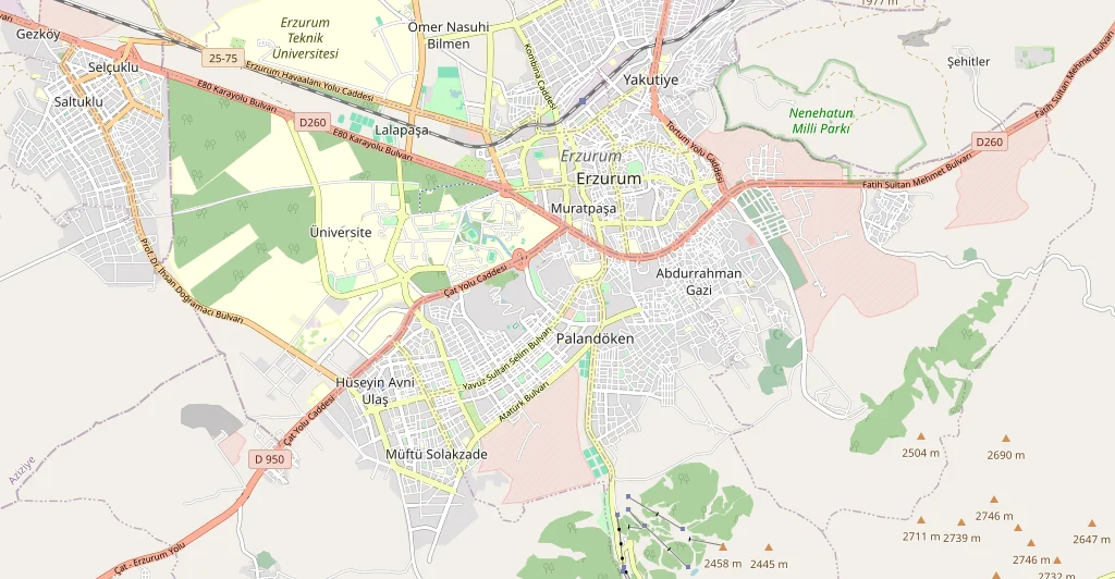 Erzurum şehir haritası