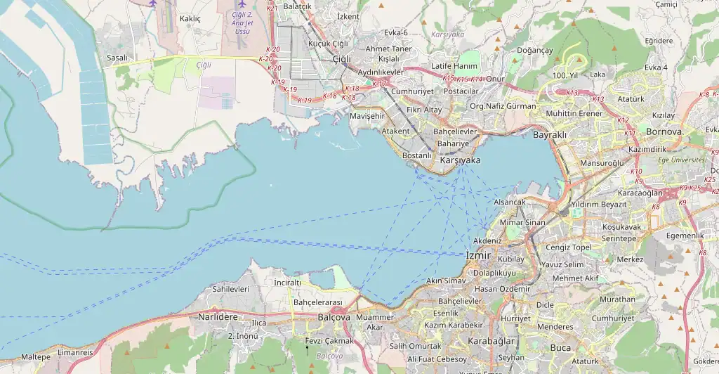 İzmir şehir haritası - Karabağlar, Bornova