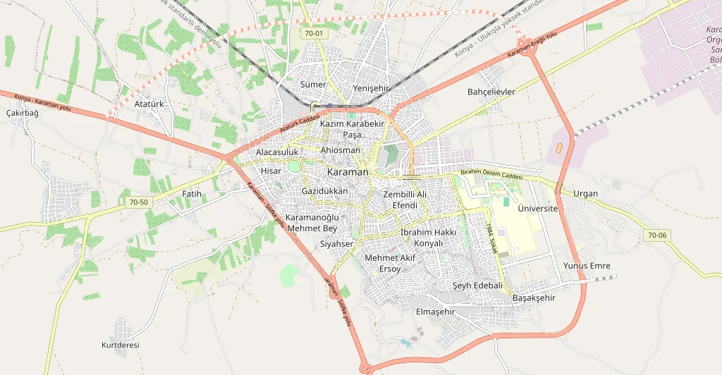 Karaman şehir haritası