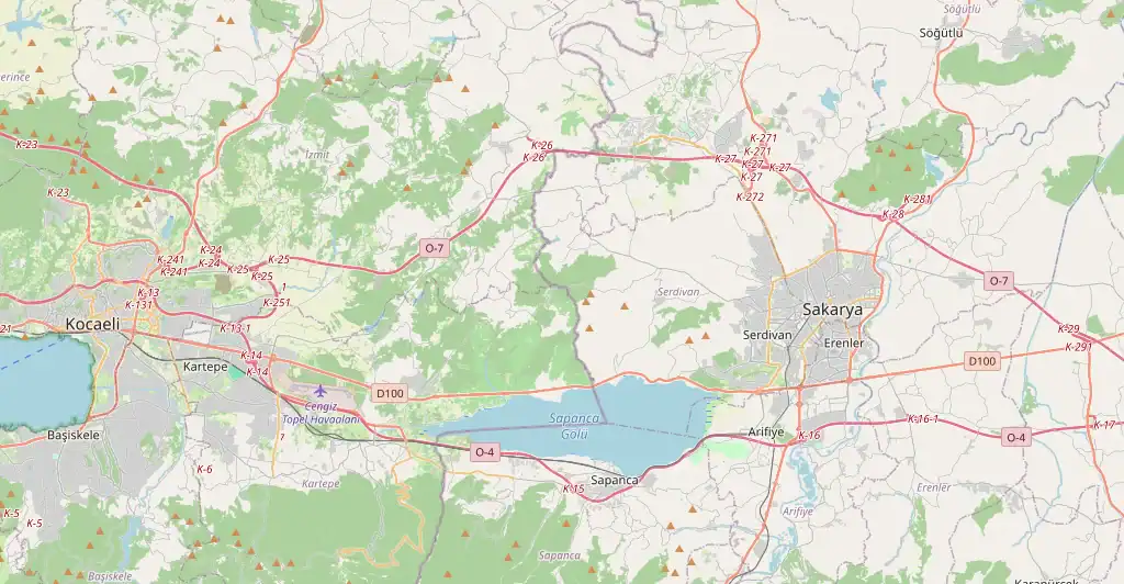 Sakarya şehir haritası - Adapazarı, Serdivan, Erenler
