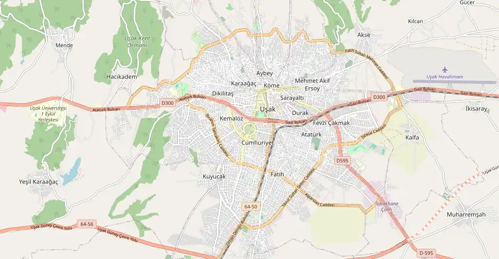 Uşak şehir haritası