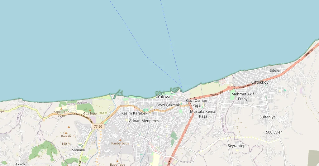 Yalova şehir haritası